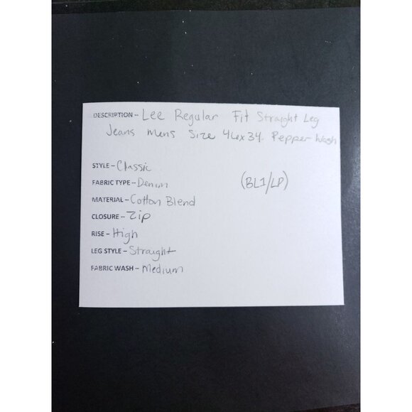 Lee Regular Fit Straight Leg Jeans Men's Size 46x34 Pepper Wash - Picture 8 of 9